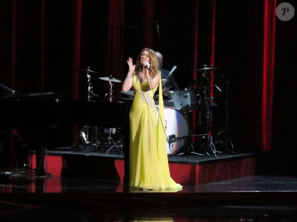 Céline Dion en concert au Caesars Palace à Las Vegas, le dimanche 30 août 2015.