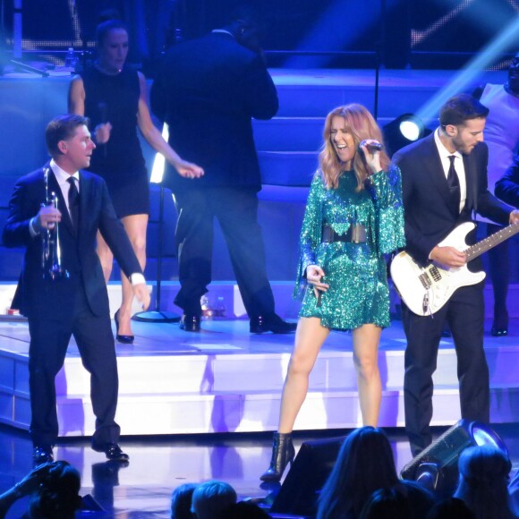 Céline Dion en concert au Caesars Palace à Las Vegas, le dimanche 30 août 2015.