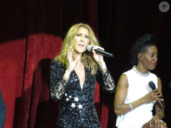 Céline Dion en concert au Caesars Palace à Las Vegas, le dimanche 30 août 2015.