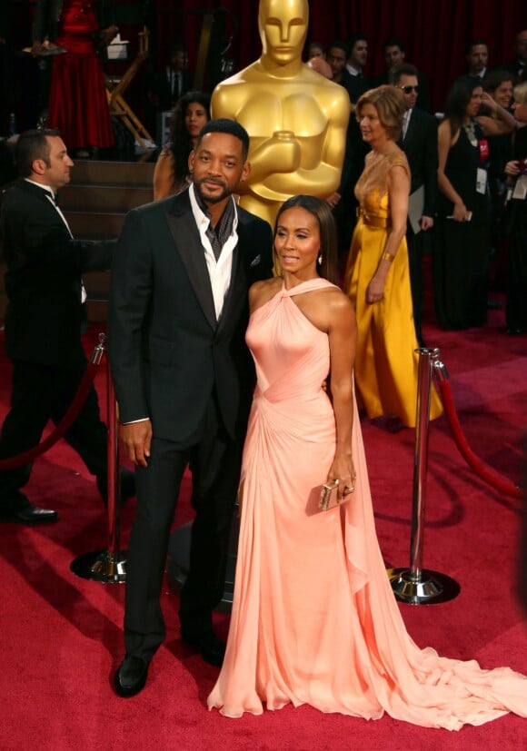 Will Smith et sa femme Jada Pinkett Smith - 86ème cérémonie des Oscars à Hollywood, le 2 mars 2014.