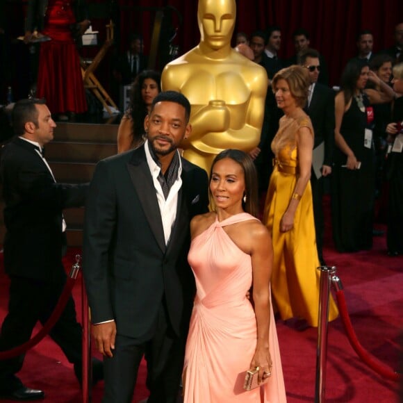 Will Smith et sa femme Jada Pinkett Smith - 86ème cérémonie des Oscars à Hollywood, le 2 mars 2014.