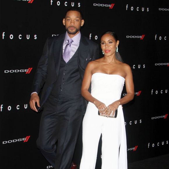 Will Smith et sa femme Jada Pinkett Smith - Avant-première du film "Focus" à Hollywood, le 24 février 2015.