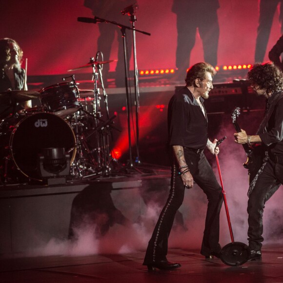 Exclusif - Johnny Hallyday en concert à l'Arena à Genève. Le 3 novembre 2015 © Cyril Moreau / Bestimage