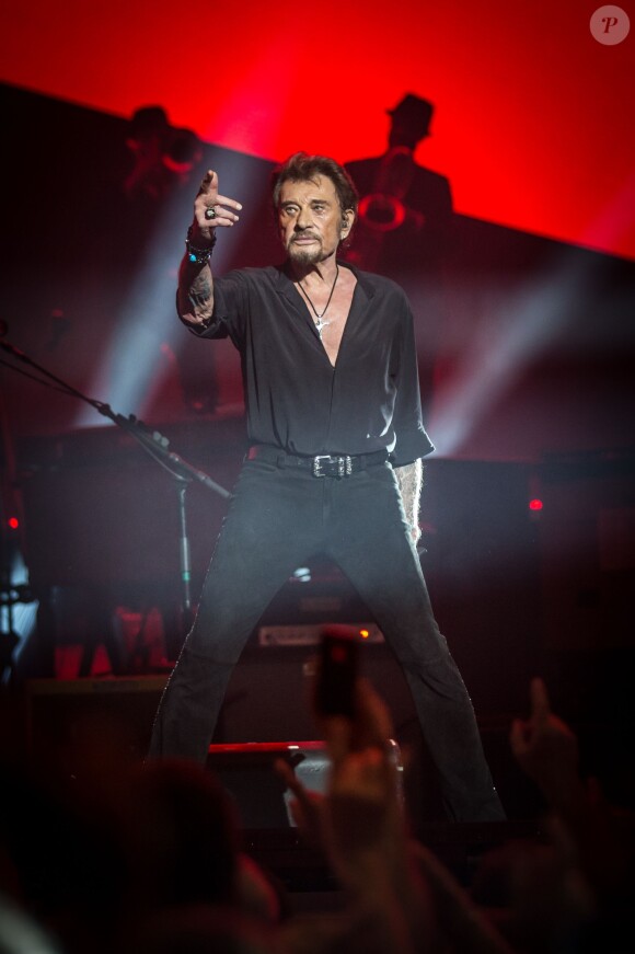 Exclusif - Johnny Hallyday en concert à l'Arena à Genève. Le 3 novembre 2015 © Cyril Moreau / Bestimage