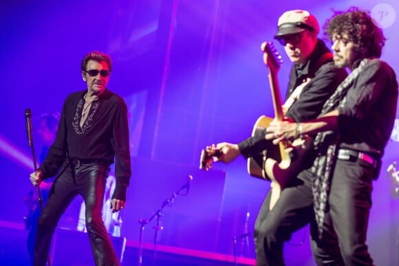 Exclusif - Johnny Hallyday en concert à l'Arena à Genève. Le 2 novembre 2015 © Cyril Moreau / Bestimage