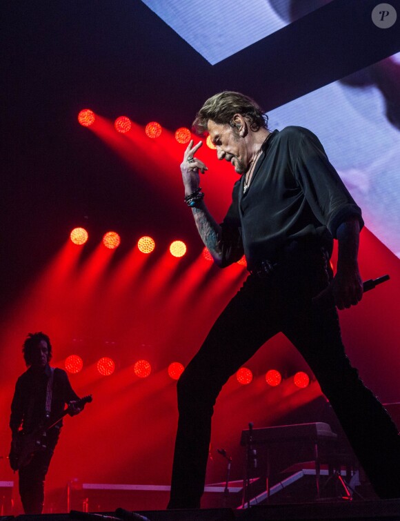 Exclusif - Johnny Hallyday en concert à l'Arena à Genève. Le 2 novembre 2015 © Cyril Moreau / Bestimage