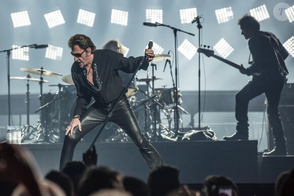 Exclusif - Johnny Hallyday en concert à l'Arena à Genève. Le 2 novembre 2015 © Cyril Moreau / Bestimage