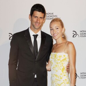 Novak Djokovic et sa belle Jelena lors du dîner de la Fondation Novak Djokovic à New York, le 10 septembre 2013