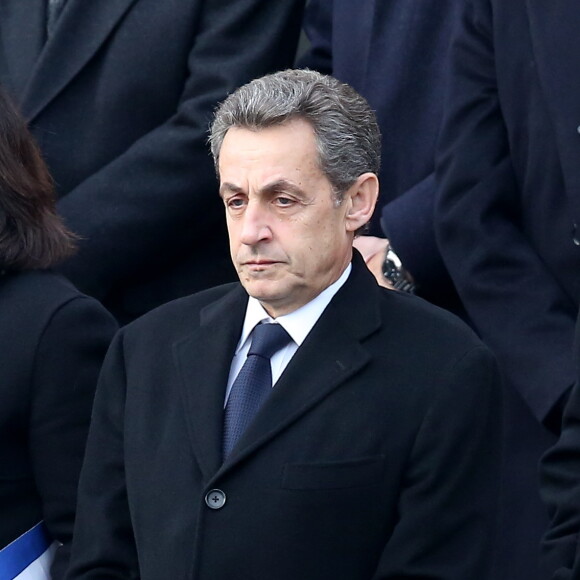 Nicolas Sarkozy - Hommage national aux victimes des attentats de Paris, Cour d'Honneur de l'Hôtel national des Invalides le 27 novembre 2015.