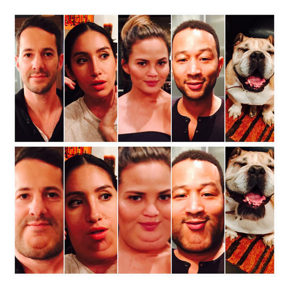 Chrissy Teigen, John Legend et leurs amis ont bien grossi après le repas de Thanksgiving / photo postée sur Instagram à la fin du mois de novembre 2015.