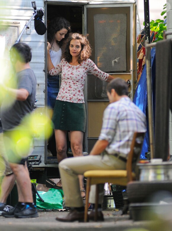 Katie Holmes sur le tournage du film "All We Had" à New York, le 25 aout 2015