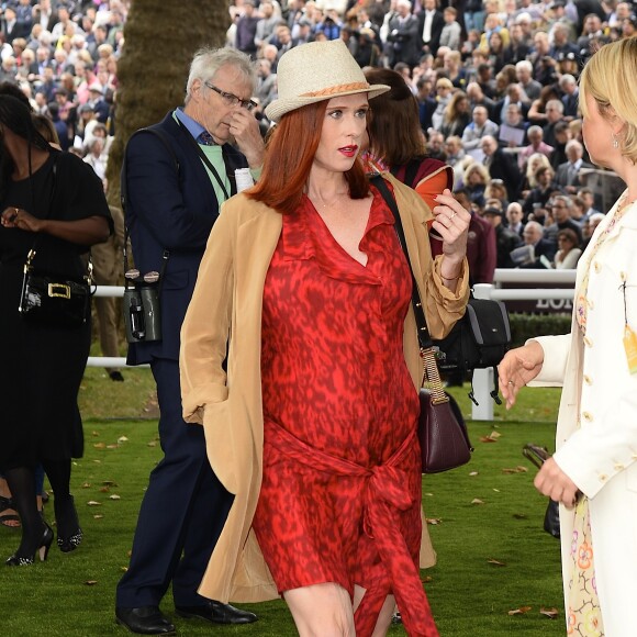 Audrey Fleurot enceinte - 94e Qatar Prix de l'Arc de Triomphe à l'Hippodrome de Longchamp à Paris, le 4 octobre 2015.