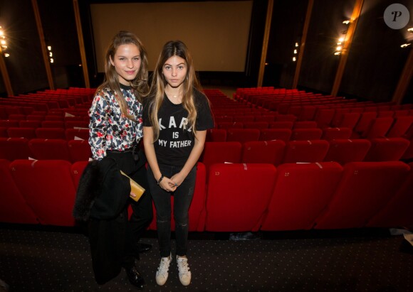 Exclusif - Margaux Chatelier et Thylane Blondeau lors de l'avant-première du film "Belle et Sébastien : l'aventure continue" au Gaumont Opéra à Paris, le 29 novembre 2015.