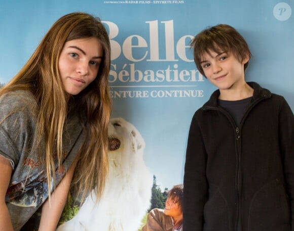 Exclusif - Thylane Blondeau et Felix Bossuet - Avant-première du film "Belle et Sébastien : l'aventure continue" au cinéma Atmosphère à Oyonnax le 22 novembre 2015.