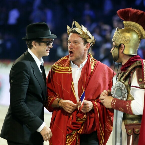 Guillaume Canet, Benjamin Castaldi et Julien Epaillard lors de la soirée Style & Competition for Amade, l'Association mondiale des amies de l'enfance lors du Longines Masters de Paris à Villepinte le 5 décembre 2015 © Dominique Jacovides