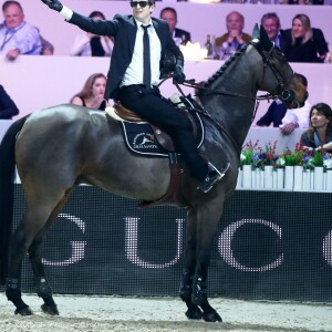 Guillaume Canet sur Quara d'Helerin lors de la soirée Style & Competition for Amade, l'Association mondiale des amies de l'enfance lors du Longines Masters de Paris à Villepinte le 5 décembre 2015 © Dominique Jacovides