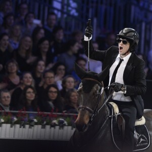 Guillaume Canet sur Quara d'Helerin lors de la soirée Style & Competition for Amade, l'Association mondiale des amies de l'enfance lors du Longines Masters de Paris à Villepinte le 5 décembre 2015 © Christophe Bricot