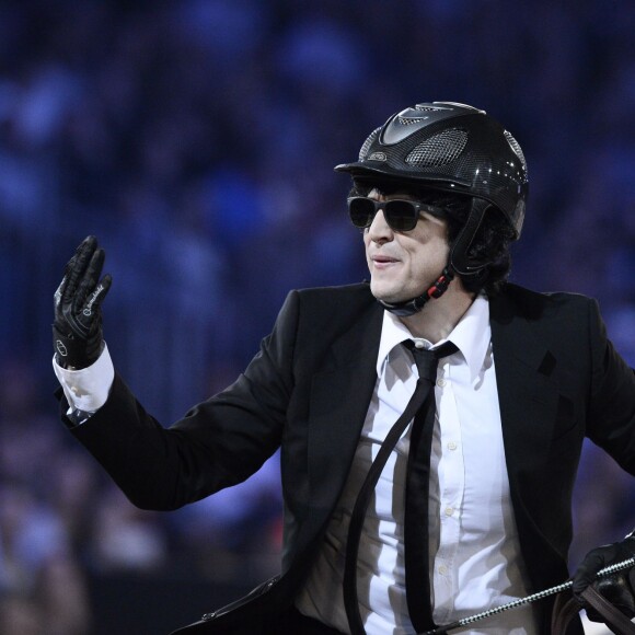 Guillaume Canet sur Quara d'Helerin lors de la soirée Style & Competition for Amade, l'Association mondiale des amies de l'enfance lors du Longines Masters de Paris à Villepinte le 5 décembre 2015 © Christophe Bricot