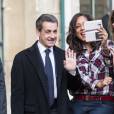 Nicolas Sarkozy et sa femme Carla Bruni-Sarkozy vont voter au lycée Jean de la Fontaine dans le 16e arrondisseùent, à Paris, pour le 1er tour des élections régionales, le 6 décembre 2015. © Cyril Moreau - Dominique Jacovides / Bestimage