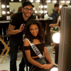 Flora Coquerel : séance de maquillage pour Miss Univers 2015 à Las Vegas