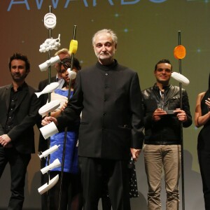 Jacques Attali - La 8ème édition des "Positive Awards" à la Gaîté-Lyrique à Paris, le 7 décembre 2015, en pleine COP21. Les Positive Awards 2015 dessinés par P. Starck sont remis par des personnalités proches de la Fondation Positive Planet, fondée en 1998, dont le président est J. Attali. © Denis Guignebourg