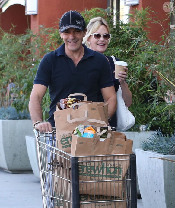 Antonio Banderas et Melanie Griffith à West Hollywood le 18 octobre 2012.
