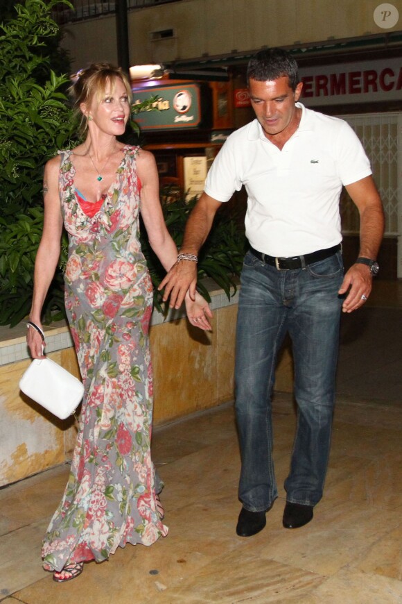 Antonio Banderas et Melanie Griffith à Marbella en Espagne le 9 aout 2011.