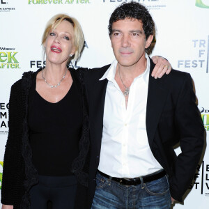 Melanie Griffith, Antonio Banderas à New York le 21 avril 2010.