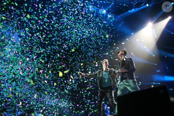 Chris Martin et Coldplay à Bercy le 14 décembre 2011.