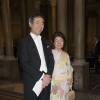 Takaaki Kajita, prix Nobel de physique, et son épouse Michiko Kajita - Dîner du roi pour les lauréats du Prix Nobel au palais royal à Stockholm le 11 décembre 2015.