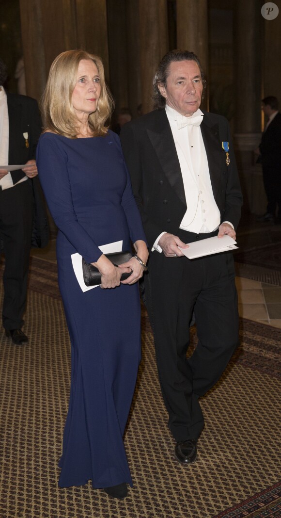 Jean Claude Arnault et Katarina Frostensson - Dîner du roi pour les lauréats du Prix Nobel au palais royal à Stockholm le 11 décembre 2015.
