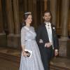 La princesse Sofia, enceinte, et le prince Carl Philip de Suède - Dîner du roi pour les lauréats du Prix Nobel au palais royal à Stockholm le 11 décembre 2015.