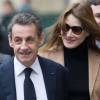 Nicolas Sarkozy et sa femme Carla Bruni-Sarkozy vont voter au lycée Jean de la Fontaine dans le 16e à Paris, pour le 2e tour des élections régionales, le 13 décembre 2015.  © Pool / Bestimage
