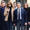 Nicolas Sarkozy et sa femme Carla Bruni-Sarkozy vont voter au lycée Jean de la Fontaine dans le 16ème à Paris pour le 2ème tour des élections régionales le 13 décembre 2015. © Pool / Bestimage