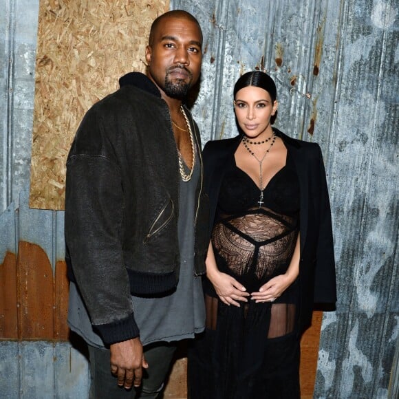 Kanye West et Kim Kardashian au défilé Givenchy printemps-été 2016à New York. Le 11 septembre 2015.