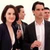 Michelle Dockery et son compagnon John Dineen lors de la finale de la "Queens Cup Polo" au Park Polo Club à Windsor, le 15 juin 2014.