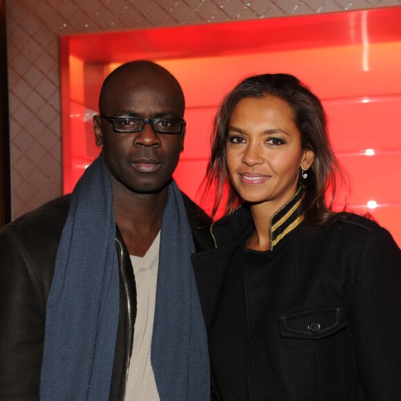 Lilian Thuram et Karine Le Marchand aux 25 ans du magazine TV Mag Paris, le 09 février 2012