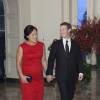 Mark Zuckerberg et sa femme Priscilla Chan au dîner d'Etat avec le président Xi et son épouse Peng Liyuan à la Maison Blanche, Washington, le 25 septembre 2015