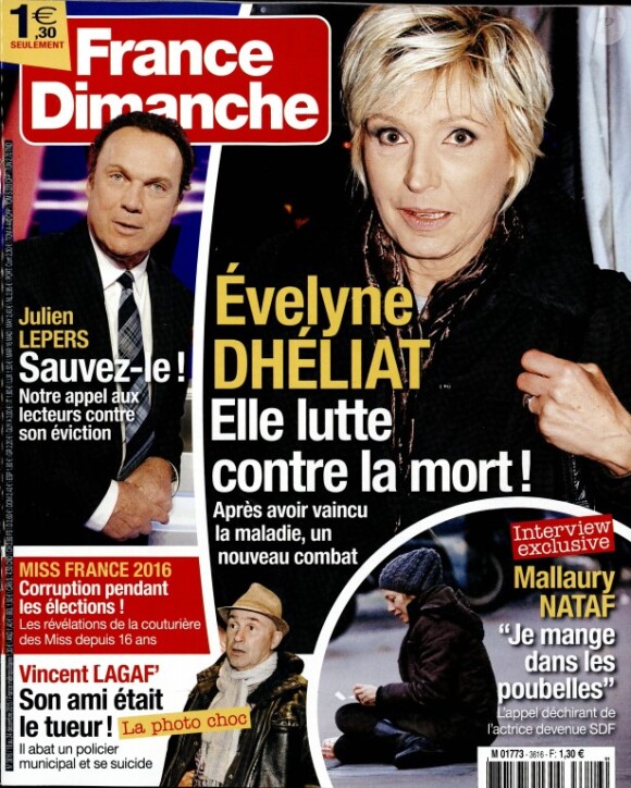 Magazine "France Dimanche" en kiosques le 18 décembre 2015.
