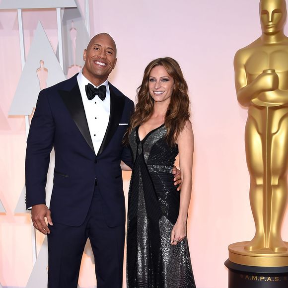 Dwayne Johnson et Lauren Hashian - People à la 87e cérémonie des Oscars à Hollywood le 22 février 2015