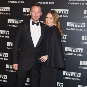Christian Edward Johnston Horner et sa femme Geri Halliwell - Dîner de présentation du calendrier Pirelli à Londres. Le 30 novembre 2015