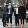 Exclusif - Dakota Johnson, son demi-frère Jesse Johnson sa soeur Stella Banderas et son compagnon à Aspen le 19 décembre 2015.