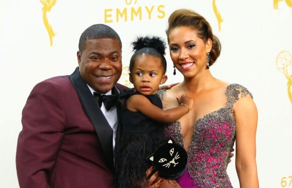 Tracy Morgan avec sa femme Megan et leur fille Maven lors de la cérémonie des 67e Emmy Awards à Los Angeles le 20 septembre 2015.