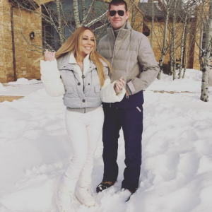 Mariah Carey en vacances à Aspen avec son chéri James Packer . Photo postée sur Instagram le 28 décembre 2015.