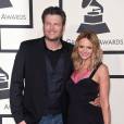 Blake Shelton et sa femme Miranda Lambert - 57ème soirée annuelle des Grammy Awards au Staples Center à Los Angeles, le 8 février 2015.