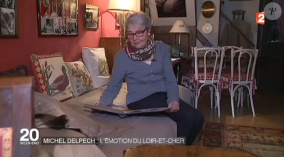 Christiane Vauquelin, la Laurette du chanteur, rend hommage à Michel Delpech - JT de France 2, dimanche 3 janvier 2015.