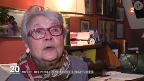 Christiane Vauquelin, la Laurette du chanteur, rend hommage à Michel Delpech - JT de France 2, dimanche 3 janvier 2015.