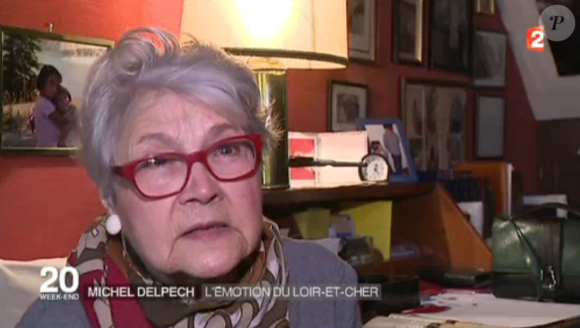 Christiane Vauquelin, la Laurette du chanteur, rend hommage à Michel Delpech - JT de France 2, dimanche 3 janvier 2015.