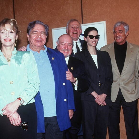 Michel Galabru et Jean-Paul Belmondo à Paris en mars 1995.