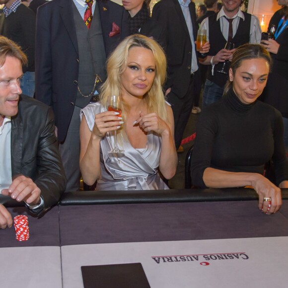 Andreas Wernig, Pamela Anderson et Lilly Becker la femme de Boris Becker - Pamela Anderson et Boris Becker au "Formula Snow 2015" à Saalbach - Hinterglemm en Autriche le 5 décembre 2015.